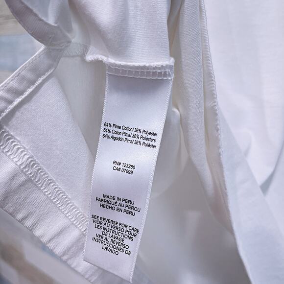 Travis Mathew Leeway Stripe Pima Cotton Jersey Golf Polo White Gray Mens XL - Picture 6 of 7